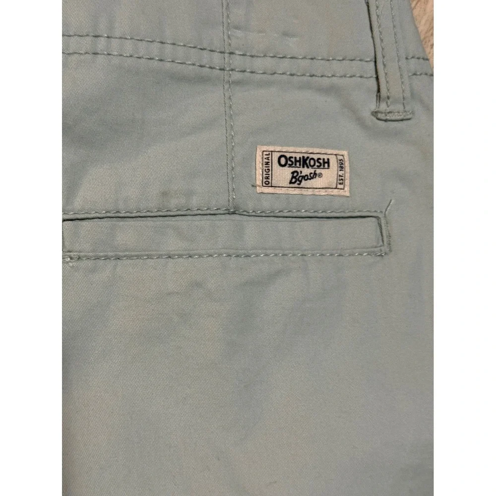 OshKosh B'gosh Boys Chino Shorts Light Blue Size 12 Flat‎ Front Cotton Blend